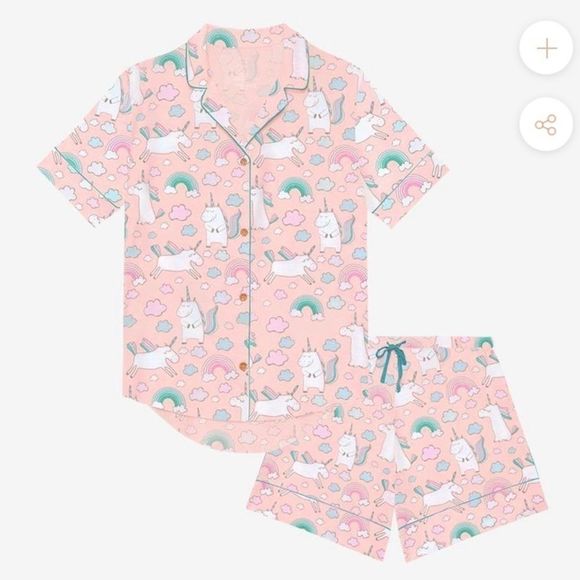 🆕 Posh Peanut Olive Women Short Sleeve Shirt and Shorts PJ Set